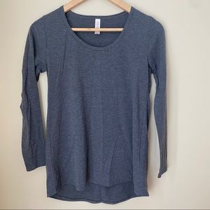 LuLaRoe long sleeve plain gray tee crew neck shirt